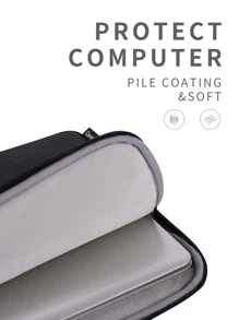 canvas artisan Laptop Case Polyester Computer Bag Waterproof Laptop Sleeve Compatible With ASUS/HP/HONOR - Black - View 7