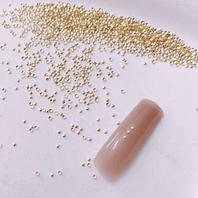 1 Bag Nails Art Decoration 0.8 Mm Gold Dot Semicircle Metal Rivet Dot Hollow Nest Nail Diy Nails Charms Nails Supplies Nail Art Y2K Punk Style Nail Gems