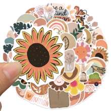 50入組復古美學貼紙,適用於吉他、滑板、水壺、保險槓、頭盔、雪板、筆記型電腦、手機殼、電冰箱門、行李、摩托車、汽車配件、玩具等贈品