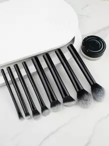 Kit di 8 pennelli per il trucco professionale di alta qualità e luccicanti di colore nero che include pennelli per cipria, fard, contouring, ombretto e illuminante con materiale per un look trucco impeccabile pennello trucco
pennelli trucco
pennelli occhi