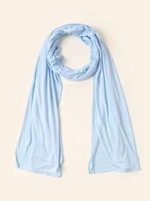 Seidenes, einfarbiges Kopftuch, langer Schal, minimalistischer Stil, perfekt als täglicher Stirnband-Kopfschmuck, weiches Hidschab, klassisches Turban-Accessoire für Abaya-Kleidung - Babyblau - Übersicht 12