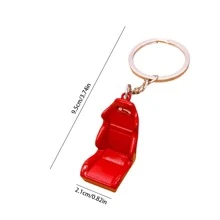 1 pieza Llavero creativo de color metálico en forma de silla - Rojo - Ver 4
