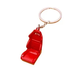 1 pieza Llavero creativo de color metálico en forma de silla - Rojo - Ver 3