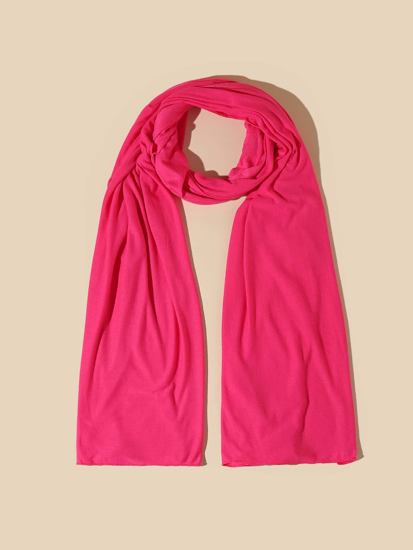 Màu thuần Khăn quàng cổ Dây buộc tóc - Màu Hồng Tươi - Xem 1