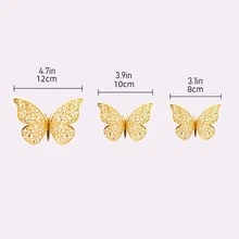 1set Hollow Butterfly Wall Sticker 3d Paper Butterflies Diy Decoration - Multicolor - View 5