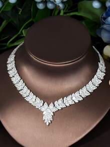 1 Set Bridal Zirconia Full Jewelry Sets For Women Party, Luxury Dubai Nigeria CZ Crystal Wedding Jewelry Sets