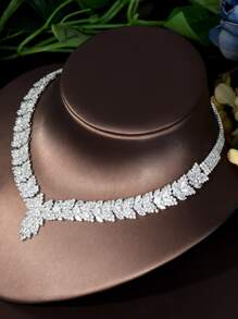 1 Set Bridal Zirconia Full Jewelry Sets For Women Party, Luxury Dubai Nigeria CZ Crystal Wedding Jewelry Sets