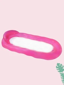 1pc Thickened Inflatable Floating Bed For Water With Transparent Color, Can Be Used As Inflatable Chair Or Hammock - Pink - View 2