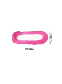 1pc Thickened Inflatable Floating Bed For Water With Transparent Color, Can Be Used As Inflatable Chair Or Hammock - Pink - View 4