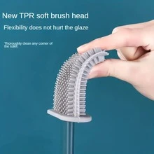 1支掛架式矽膠馬桶刷和座,極簡雙色牆壁掛式馬桶刷,適用於家居使用