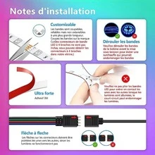 20m Tira de luces LED con control remoto , con cambio de color , música modo , Temporizador configuración , regulable , para casa , dormitorio , TV , cocina Decoración - Multicolor - Ver 6