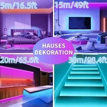 20m Tira de luces LED con control remoto , con cambio de color , música modo , Temporizador configuración , regulable , para casa , dormitorio , TV , cocina Decoración - Multicolor - Ver 2