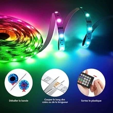 20m Tira de luces LED con control remoto , con cambio de color , música modo , Temporizador configuración , regulable , para casa , dormitorio , TV , cocina Decoración - Multicolor - Ver 5