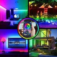 20m Tira de luces LED con control remoto , con cambio de color , música modo , Temporizador configuración , regulable , para casa , dormitorio , TV , cocina Decoración - Multicolor - Ver 3