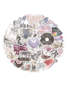 1 gói 63 chiếc Hoạt hình Lung linh Màu bạc Đồ trang trí Hình dán - Nhiều màu - Xem 1