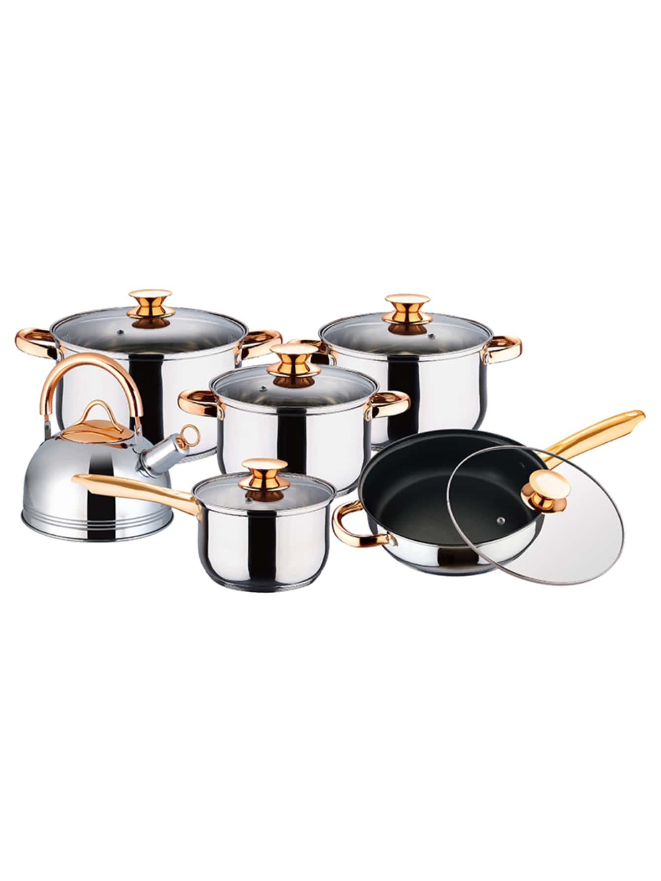 Kaisa Villa Stainless Steel Cookware Set, With Thick 5-layer Composite ...