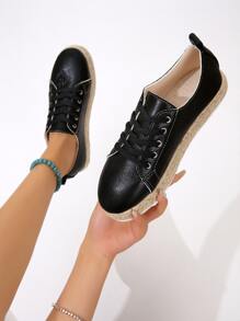 Women's Black Flat Shoes, Fashionable And Versatile For Outdoor Activities - Black - View 5