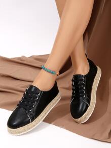 Women's Black Flat Shoes, Fashionable And Versatile For Outdoor Activities - Black - View 3
