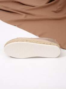 Gold Flat Fashionable Ladies' Shoes - Gold - View 5