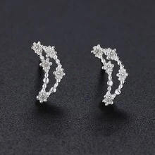 1對純銀12星座懸垂耳環帶水鑽細節,甜美風和簡約風格適合女士 - 銀色 - 查看 8