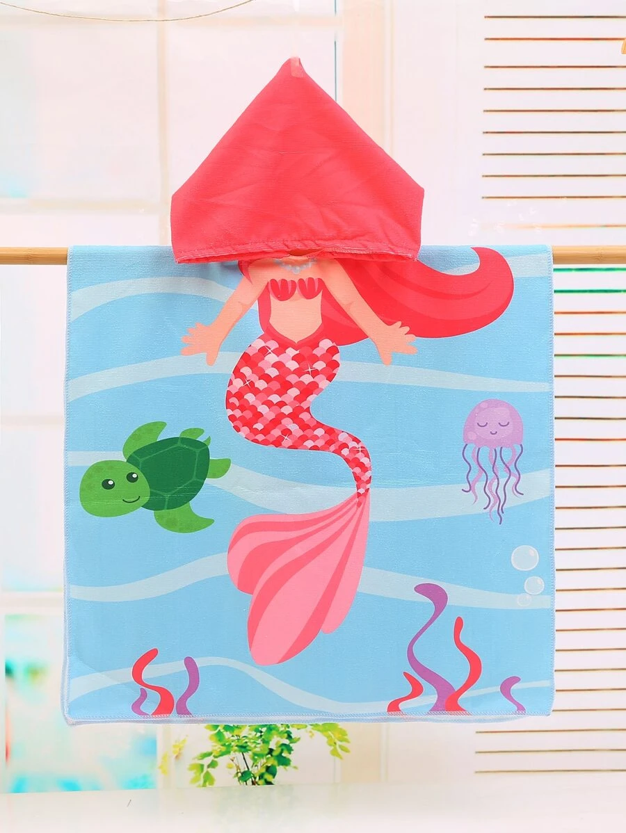 美人魚風格孩子們的披肩 - 彩色 - 查看 1