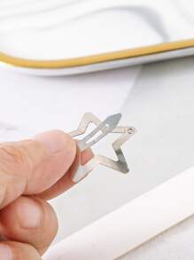 20pcs/Pack 3cm Silver-Color Star Shaped Hair Clips Street - Silver - View 4
