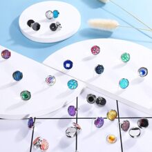 50pcs Cabochon Setting Post  Blank Earring Studs  Stainless Steel Cabochon Setting Ear Stud with  50pcs Stainless Steel Earring Backs for Cabochon Resin DIY Earring Making  6mm 8mm 10mm 12mm