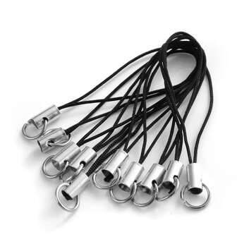 Black 100pcs Keychain Lanyard Cords Nylon Thread Rope Christmas Pendants Diy Making Supplies For Imitation Jewelry, Mobile Phone Case Chain And Keychains