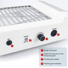 指甲工具套裝,專業丙烯酸指甲集塵器,電動指甲鑽集塵器,led桌燈,適用於指甲沙龍和家庭日常使用 - 杏色 - 查看 6