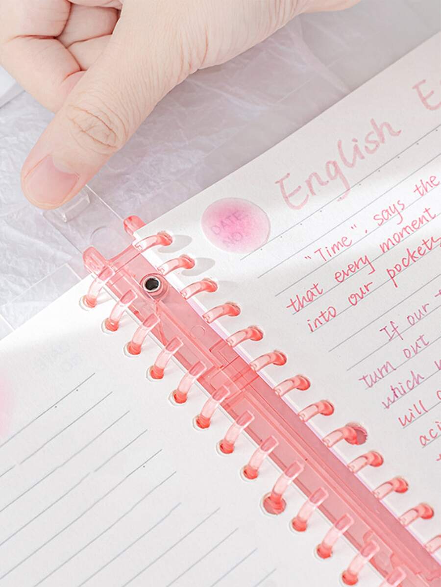 A5 Loose Leaf Notebook With Transparent Cover And Gradient Color Pages