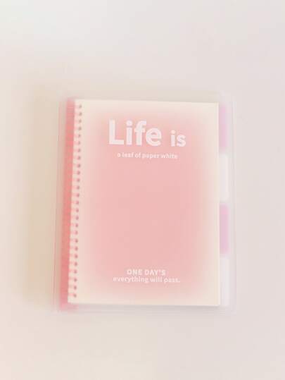 A5 Loose Leaf Notebook With Transparent Cover And Gradient Color Pages, Memo Pad & Diary Back To School