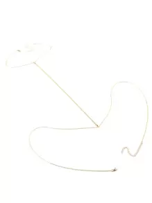 Dazzling Rhinestone Body Chain, Personalized & Exaggerated Beach Vacation Leisure Clavicle Chain, Fashionable Simple Metal Rhinestone Necklace Waist Chain - Gold - View 3