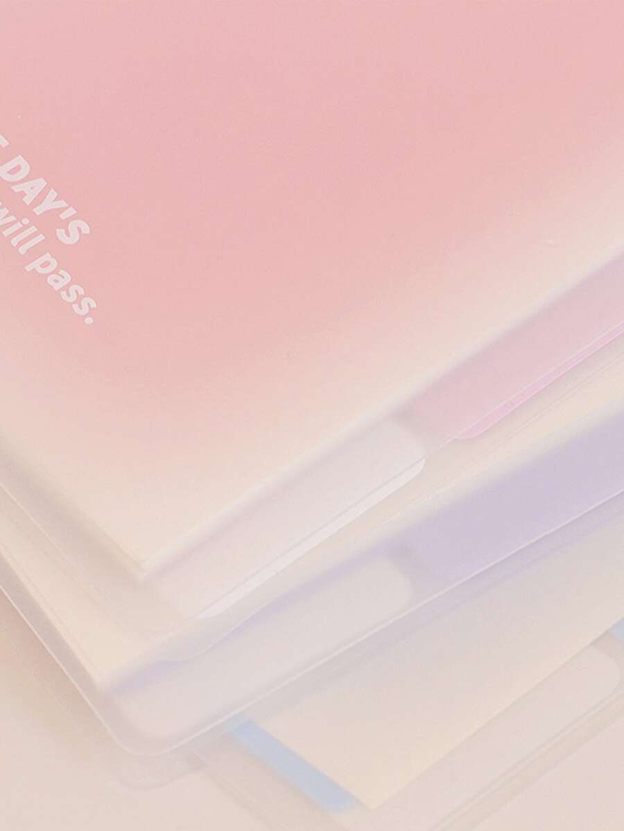 A5 Looseleaf Notebook With Transparent Gradient Cover, Memo Pad