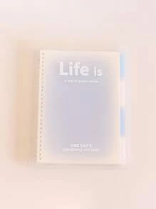 A5 Loose Leaf Notebook With Transparent Cover And Gradient Color Pages, Memo Pad & Diary Back To School - Pink - View 13