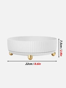 1 Khay nhựa tròn xoay 360 độ đa chức năng màu trắng/xanh/cam đựng mỹ phẩm, chai gia vị, trái cây, nhà bếp gia đình, phòng tắm, phòng ngủ Kệ sắp xếp chống trượt - trắng - Xem 5