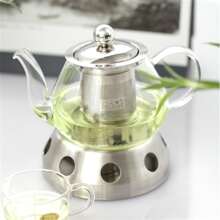 Stainless Steel Tea Heater, Candle Heating Tea Warmer, Glass Kettle Base For Home, Hotel, Tea Stove Back To School