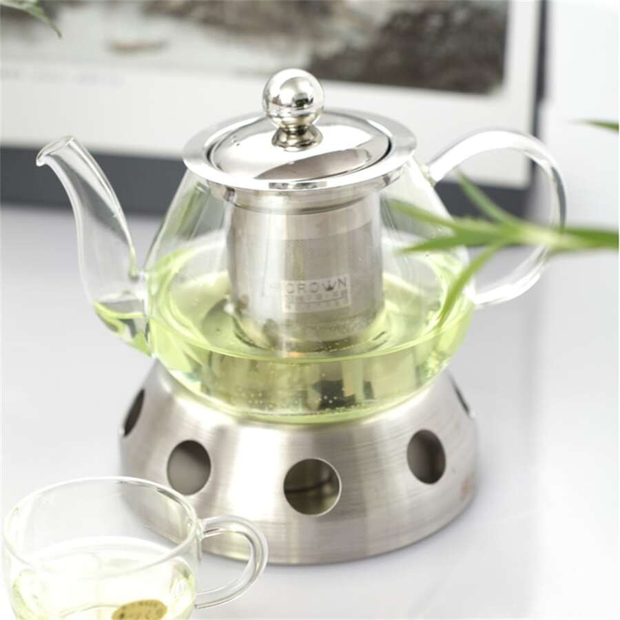 Stainless Steel Tea Heater, Candle Heating Tea Warmer, Glass Kettle Base For Home, Hotel, Tea Stove Back To School