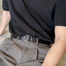 1件男士复古简约百搭四边形扣腰带，适合夏季、校园休闲、商务场合，可作为男友、丈夫、父亲等男士礼物，日常穿着，时尚百搭，适合青少年、户外、度假、运动、旅行、街头、波西米亚风、复古秋季、万圣节等秋冬季配饰，也适合青少年、青年、男士，休闲、户外、运动、度假、毕业礼物、生日礼物、日常穿着。 - 黑色 - 查看 2