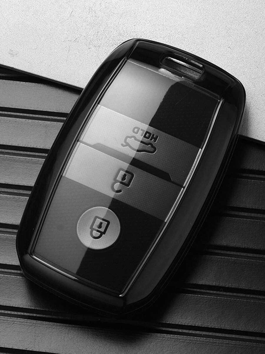 Solid Car Key Case Compatible With Kia K5/Rio/Rio5 - Black - View 1