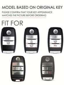 Solid Car Key Case Compatible With Kia K5/Rio/Rio5 - Black - View 2