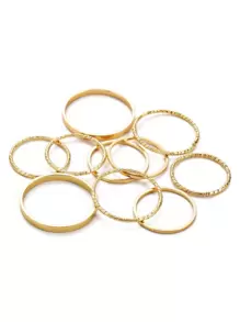 10pcs Creative Alloy Ring Set - Yellow Gold - View 2