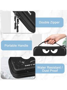 Carrying Case Compatible With Switch OLED Model 7.0"/Switch 6.2", Portable Traveler Protective Cover Storage Bag 10 Game Card Slots & Inner Pocket Compatible With Switch Console Joy-Con - Black and White - View 6