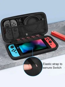 Carrying Case Compatible With Switch OLED Model 7.0"/Switch 6.2", Portable Traveler Protective Cover Storage Bag 10 Game Card Slots & Inner Pocket Compatible With Switch Console Joy-Con - Black and White - View 3
