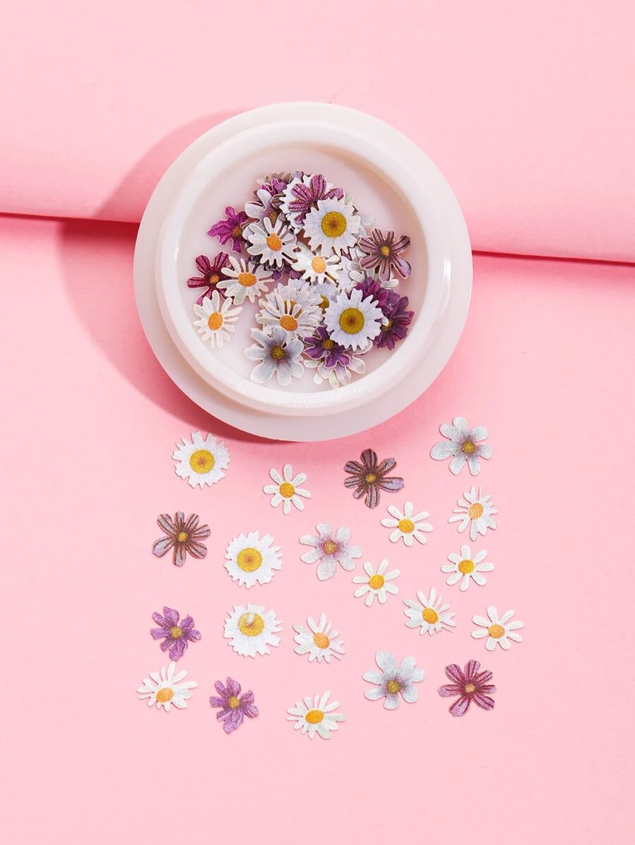 1盒50入組紫色花木紙漿貼布裝飾適用於美甲和裝飾用品配件 - 彩色 - 查看 1