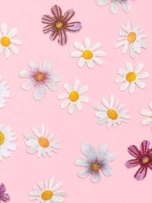 1盒50入組紫色花木紙漿貼布裝飾適用於美甲和裝飾用品配件 - 彩色 - 查看 3