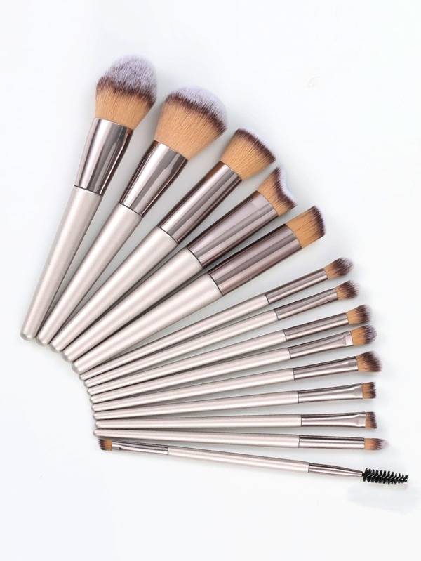 14 pièces Ensemble de pinceaux de maquillage, poils synthétiques de qualité supérieure, série de pinceaux à mélanger pour ombre à paupières. Outils cosmétiques pour le visage et les yeux