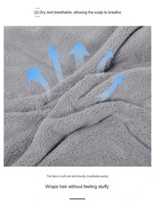 1入卡通印花珊瑚絨毛巾干髮帽(女性專用),速乾毛巾,咖啡色25x65cm - 咖啡 - 查看 7