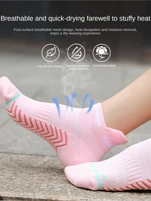 1pair Blue Professional Marathon Running Socks For Men And Women, Thickened Terry Bottom Short Socks, Quick-drying Sports Socks - Blue - View 8