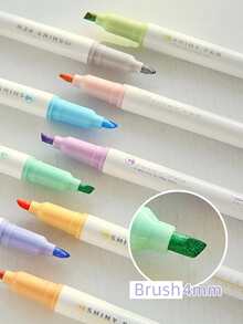 Glittery Fluorescent Pen For Students, Light Colored Series, Drawing, Doodling, Bullet Journaling, Color Coding - Blue - View 6