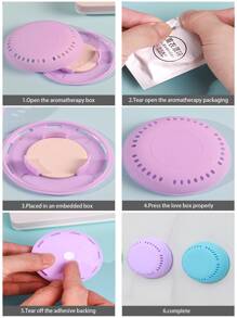 1套裝薰衣草香氛廁所車用香薰盒帶膠黏劑